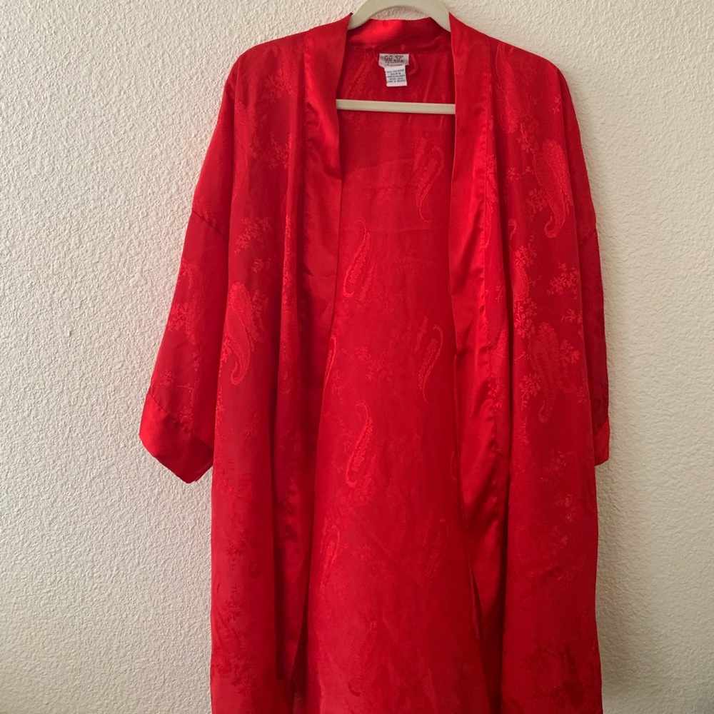 Red Paisley Floral Robe